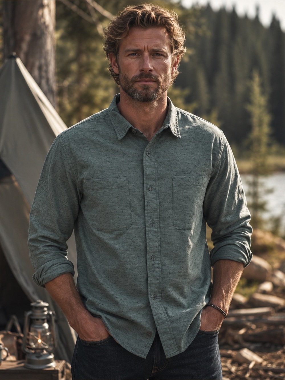 Ascend Men's Shirt Herringbone Slub Long Sleeve NWT Button Down
